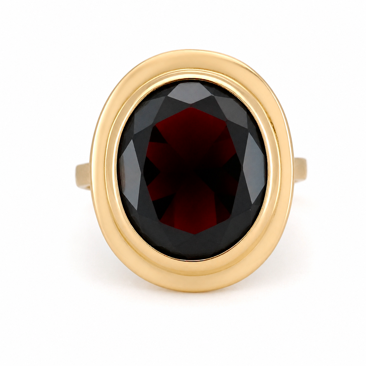Anello - 18 carati Oro giallo - 7.00ct. tw. Granato - Made in Italy - Handmade