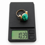 Anello - 18 carati Oro giallo, Malachite - 9.00ct. tw. - Made in Italy - Handmade