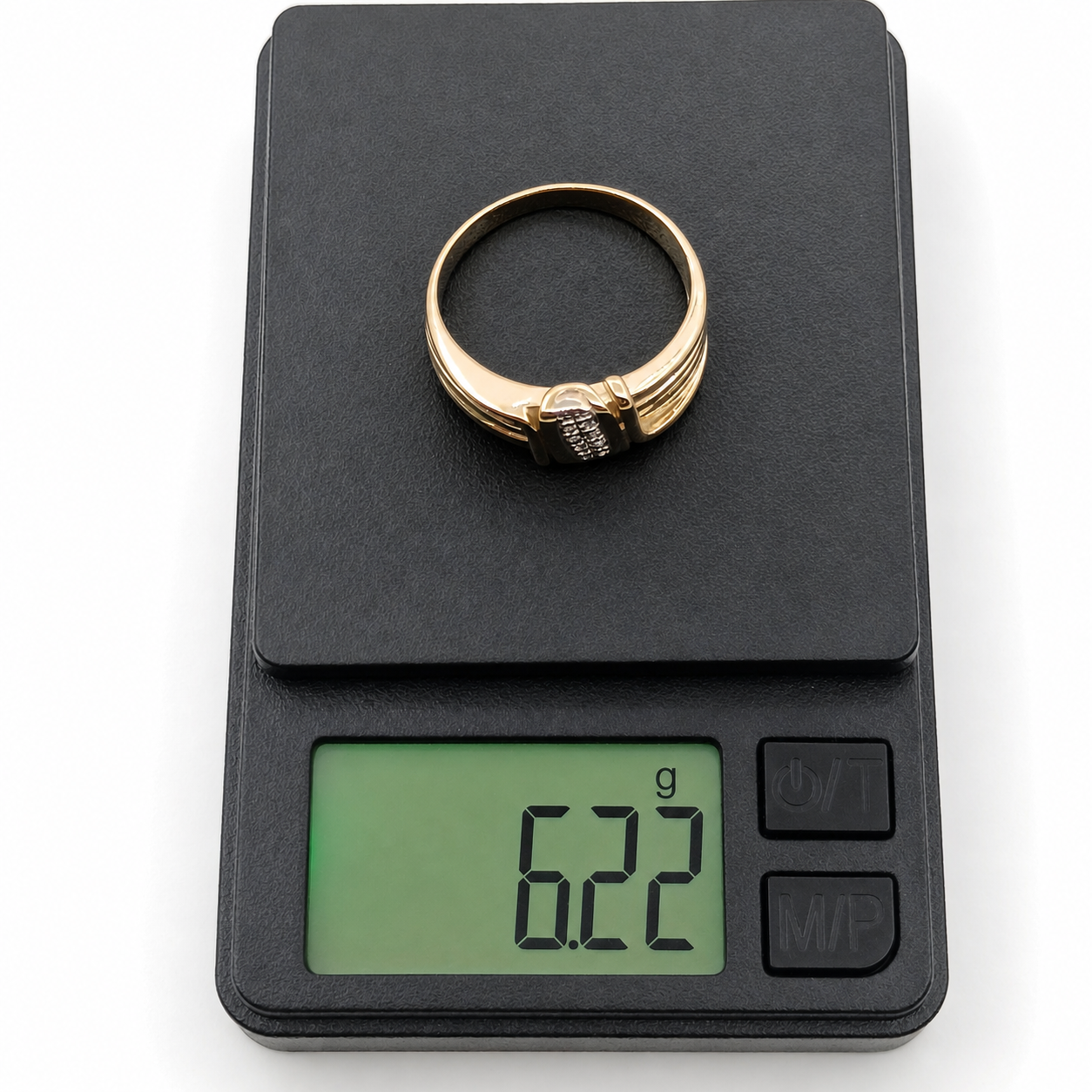 Anello - 18 carati Oro bianco, Oro giallo - 0.08ct. tw. Diamante (Naturale) - Made in Italy - Handmade