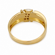 Anello - 18 carati Oro bianco, Oro giallo - 0.08ct. tw. Diamante (Naturale) - Made in Italy - Handmade