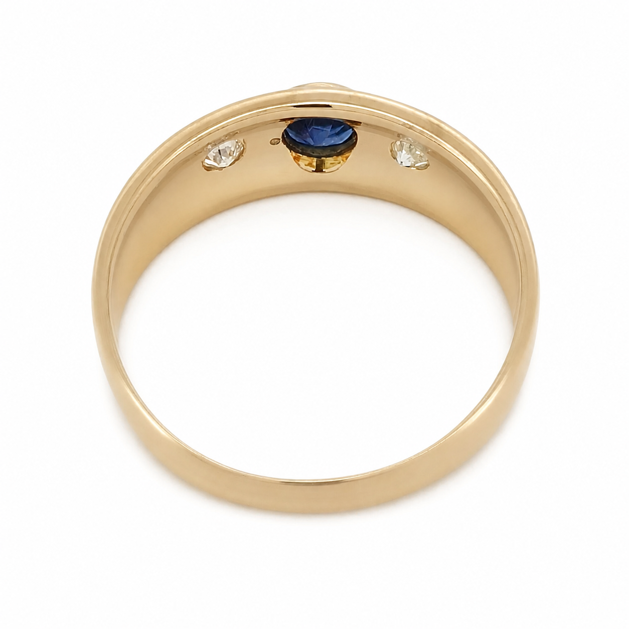 Anello - 18 carati Oro giallo - 0.43ct. tw. Zaffiro - Diamante - Made in Italy - Handmade