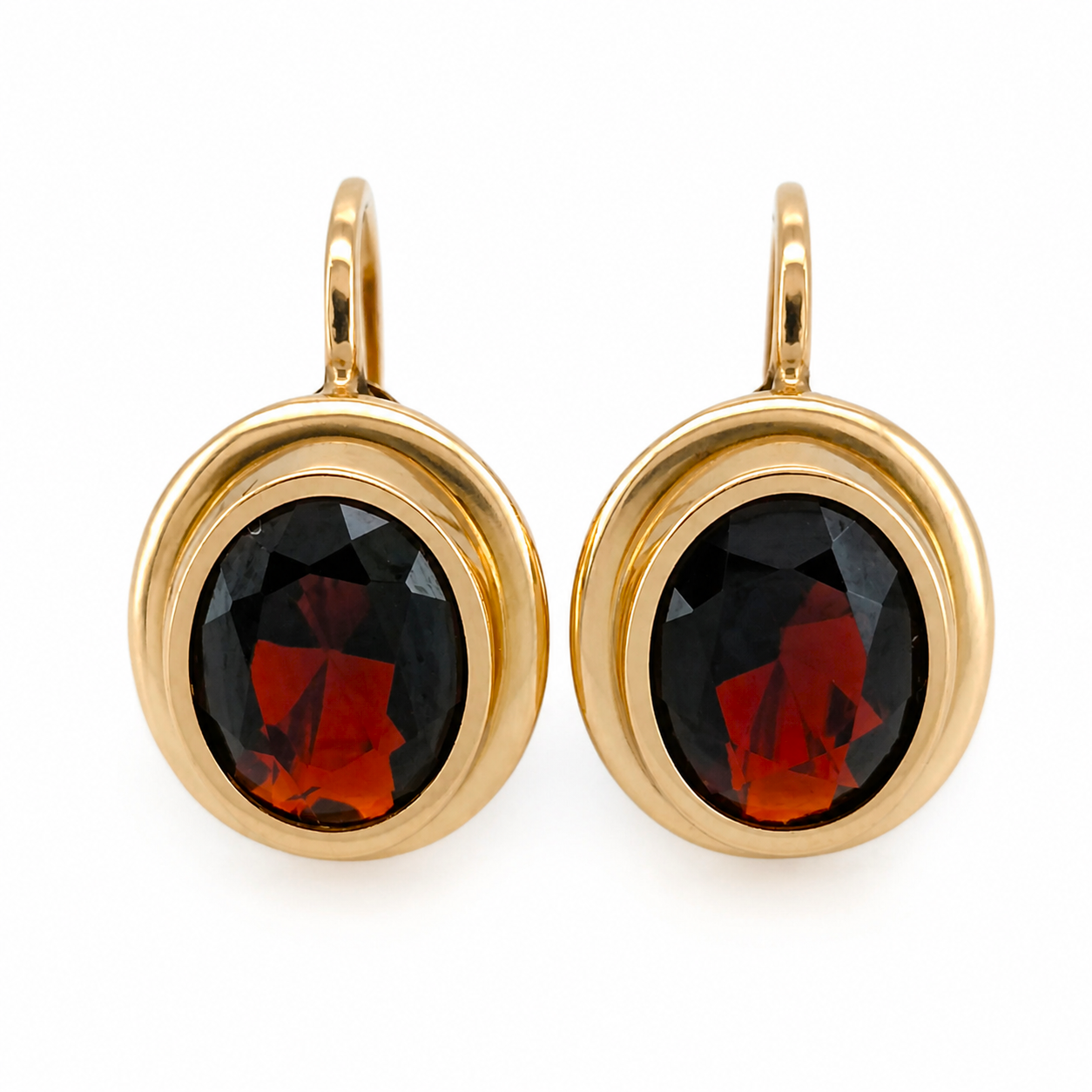 Orecchini - 18 carati Oro giallo - 2.50ct. tw. Granato - Made in Italy - Handmade