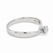 Anello - 18 carati Oro bianco - 0.18ct. tw. Diamante (Naturale) - Made in Italy - HandMade