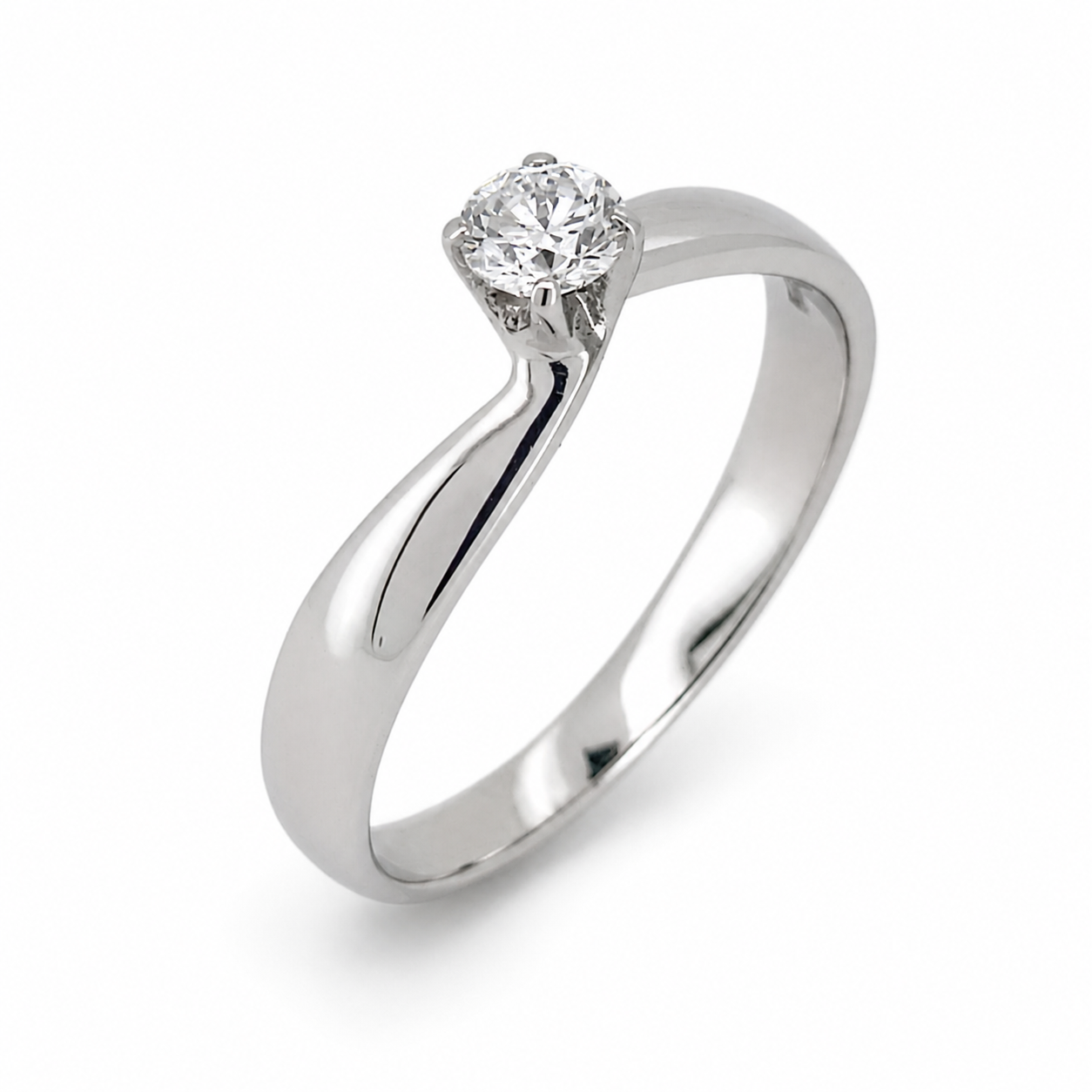 Anello - 18 carati Oro bianco - 0.18ct. tw. Diamante (Naturale) - Made in Italy - HandMade