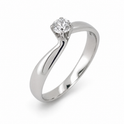 Anello - 18 carati Oro bianco - 0.18ct. tw. Diamante (Naturale) - Made in Italy - HandMade