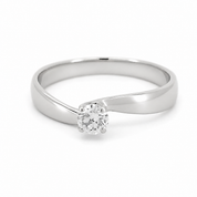 Anello - 18 carati Oro bianco - 0.18ct. tw. Diamante (Naturale) - Made in Italy - HandMade