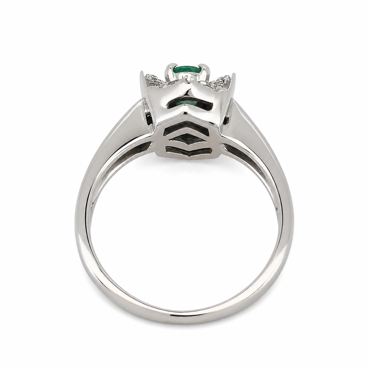 Anello - 18 carati Oro bianco - 0.69ct. tw. Smeraldo - Diamante - Made in Italy - Gi.Val.