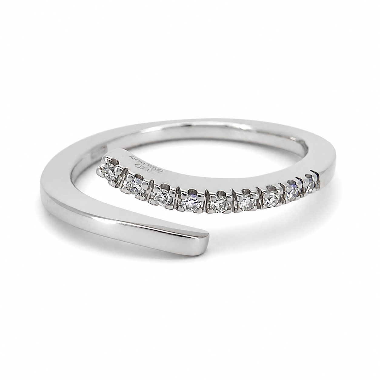 Anello - 18 carati Oro bianco - 0.135ct. tw. Diamante (Naturale) - Made in Italy - HandMade