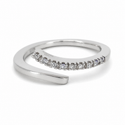 Anello - 18 carati Oro bianco - 0.135ct. tw. Diamante (Naturale) - Made in Italy - HandMade
