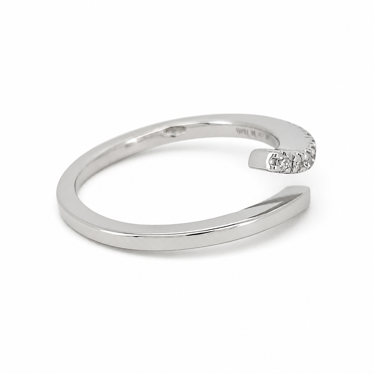 Anello - 18 carati Oro bianco - 0.135ct. tw. Diamante (Naturale) - Made in Italy - HandMade
