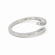 Anello - 18 carati Oro bianco - 0.135ct. tw. Diamante (Naturale) - Made in Italy - HandMade