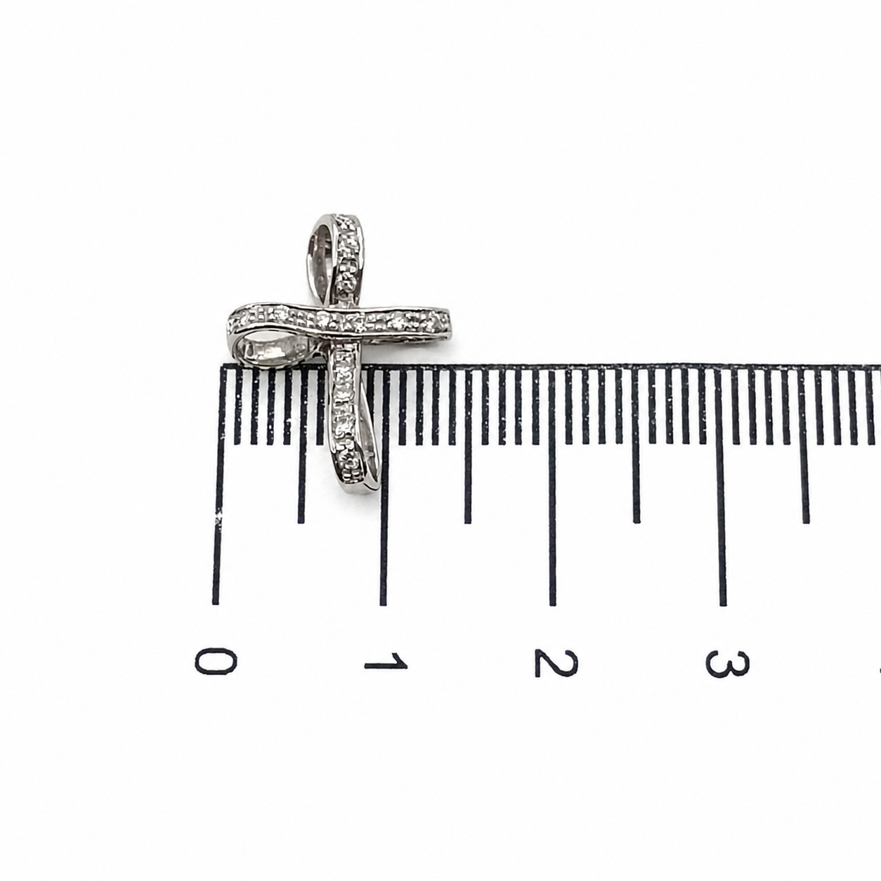 Ciondolo - 18 carati Oro bianco - 0.13ct. tw. Diamante (Naturale) - Made in Italy - Handmade