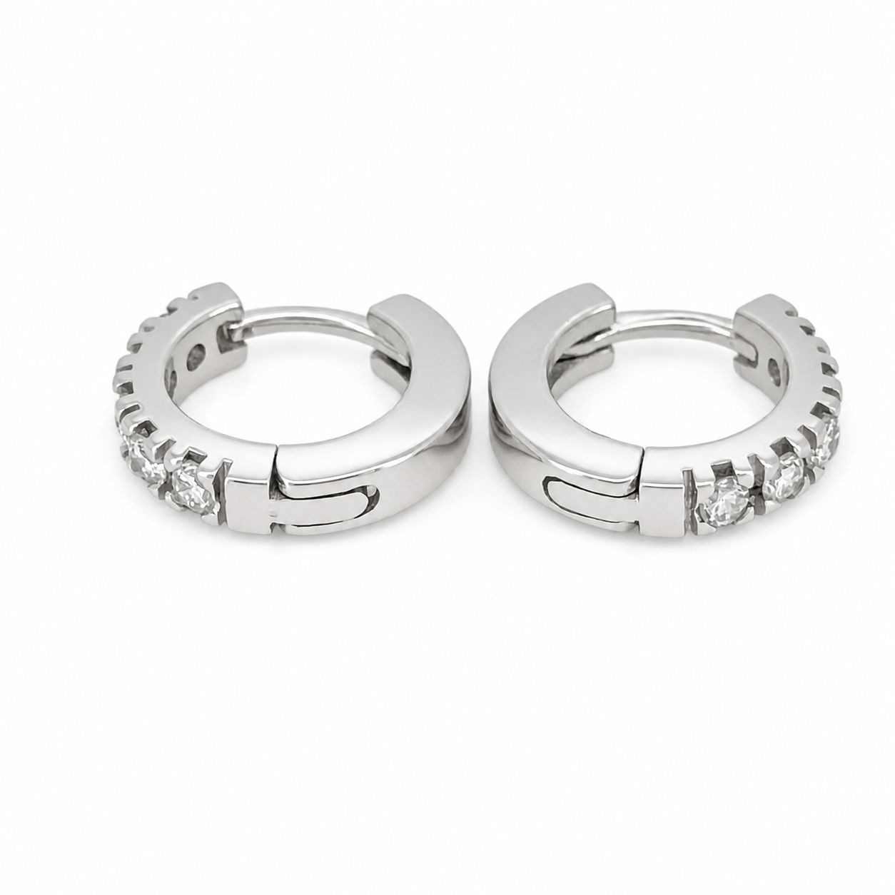 Orecchini - 18 carati Oro bianco - 0.15ct. tw. Diamante (Naturale) - Made in Italy - Handmade