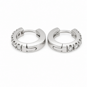 Orecchini - 18 carati Oro bianco - 0.15ct. tw. Diamante (Naturale) - Made in Italy - Handmade