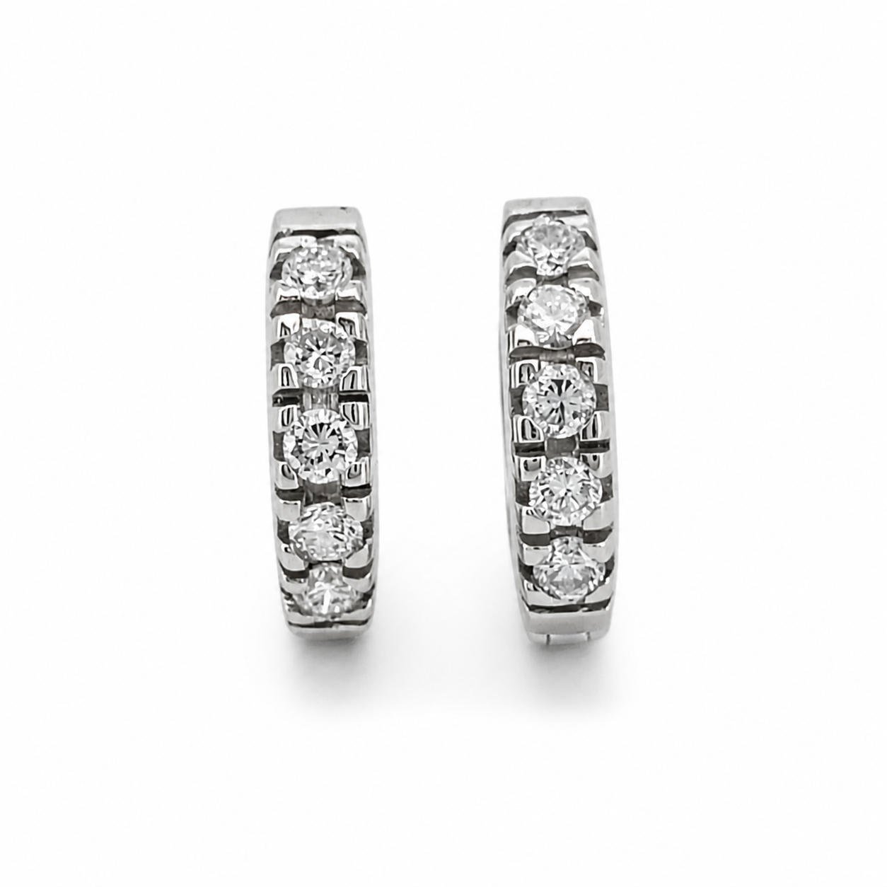 Orecchini - 18 carati Oro bianco - 0.15ct. tw. Diamante (Naturale) - Made in Italy - Handmade