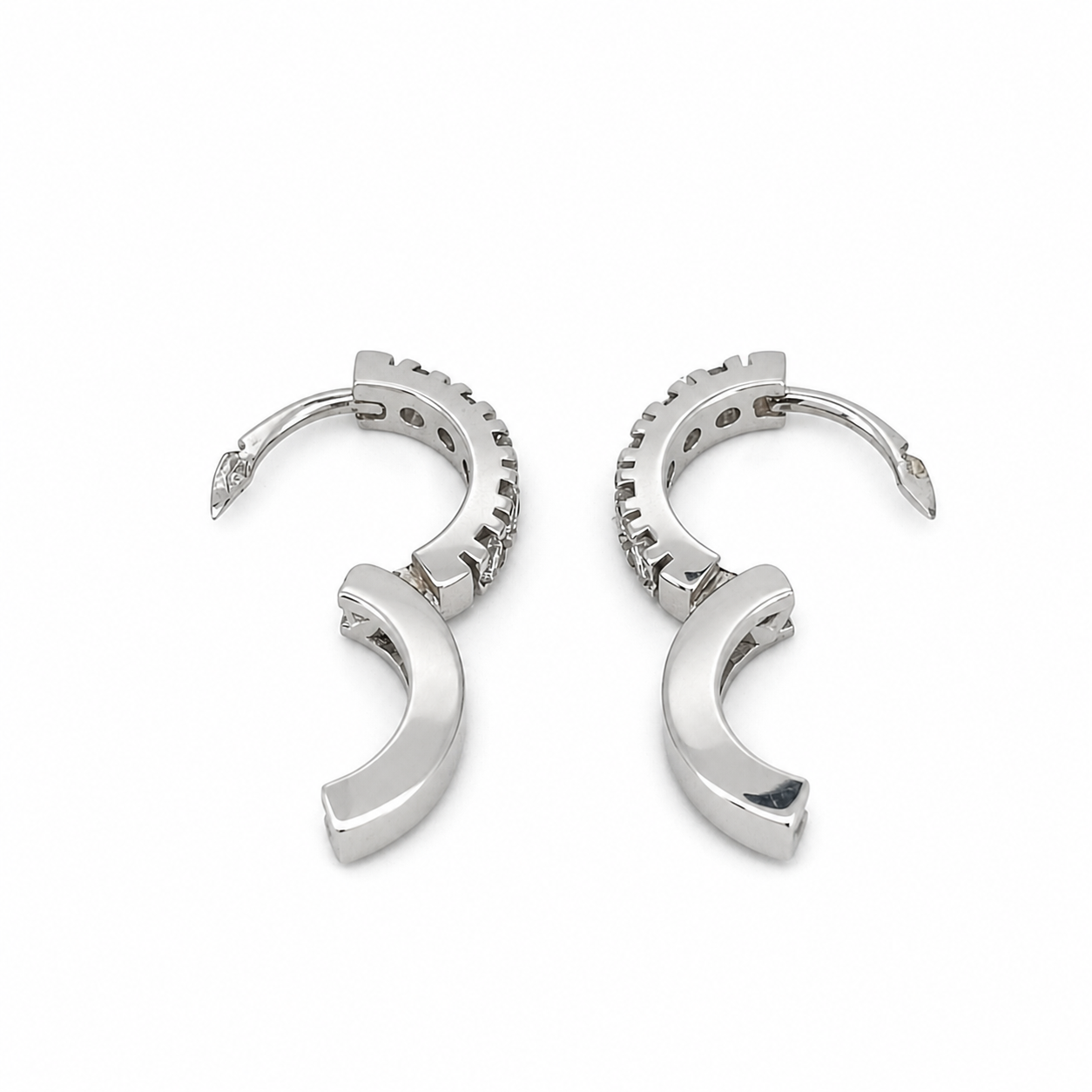 Orecchini - 18 carati Oro bianco - 0.15ct. tw. Diamante (Naturale) - Made in Italy - Handmade