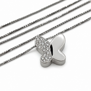 Collana con ciondolo - 18 carati Oro bianco - 0.17ct. tw. Diamante (Naturale) - Made in Italy - Handmade