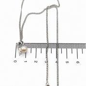 Collana con ciondolo - 18 carati Oro bianco - 0.01ct. tw. Diamante (Naturale) - Perla - Made in Italy - Handmade