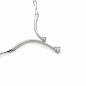 Collana con ciondolo - 18 carati Oro bianco - 0.15ct. tw. Diamante (Naturale) - Made in Italy - Handmade