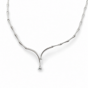 Collana con ciondolo - 18 carati Oro bianco - 0.15ct. tw. Diamante (Naturale) - Made in Italy - Handmade