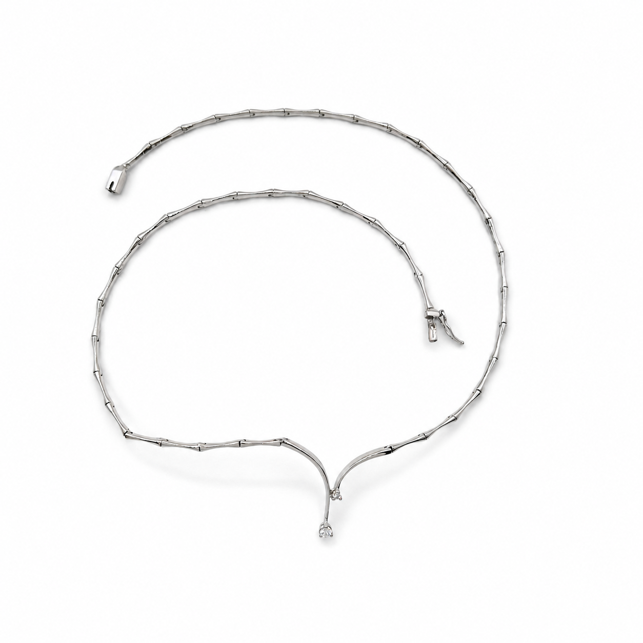 Collana con ciondolo - 18 carati Oro bianco - 0.15ct. tw. Diamante (Naturale) - Made in Italy - Handmade