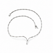 Collana con ciondolo - 18 carati Oro bianco - 0.15ct. tw. Diamante (Naturale) - Made in Italy - Handmade