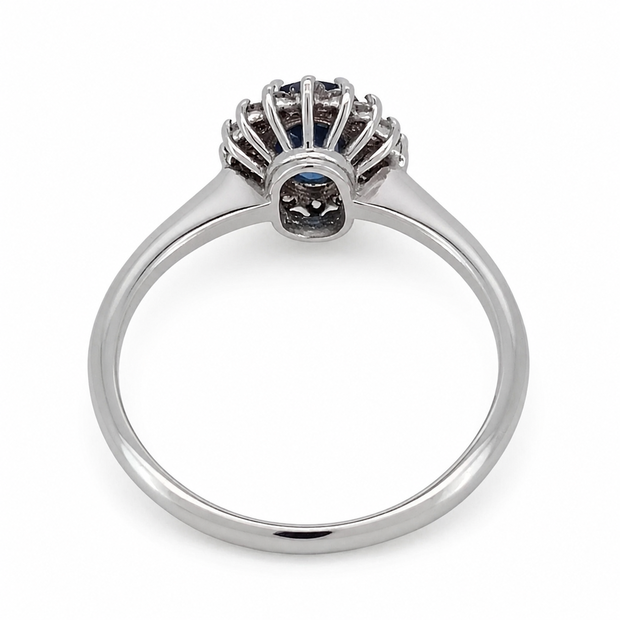 Anello - 18 carati Oro Bianco - 1.24ct. tw. Zaffiro - Diamante - Made in Italy - Handmade