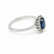 Anello - 18 carati Oro Bianco - 1.24ct. tw. Zaffiro - Diamante - Made in Italy - Handmade
