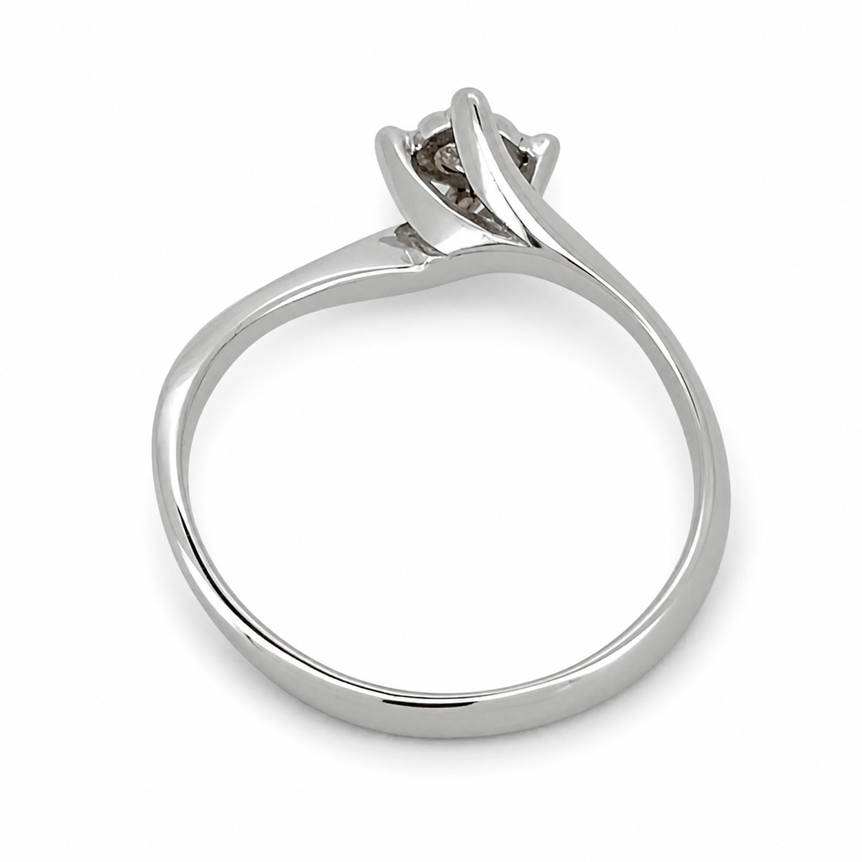 Anello - 18 carati Oro bianco - 0.08ct. tw. Diamante (Naturale) - Made in Italy - HandMade