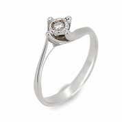 Anello - 18 carati Oro bianco - 0.08ct. tw. Diamante (Naturale) - Made in Italy - HandMade