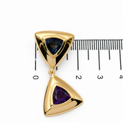 Ciondolo - 18 carati Oro giallo - 3.00ct. tw. Ametista - Tanzanite - Made in Italy - Handmade
