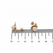 Orecchini - 18 carati Oro giallo - 0.02ct. tw. Diamante (Naturale) - Perla - Made in italy - Handmade