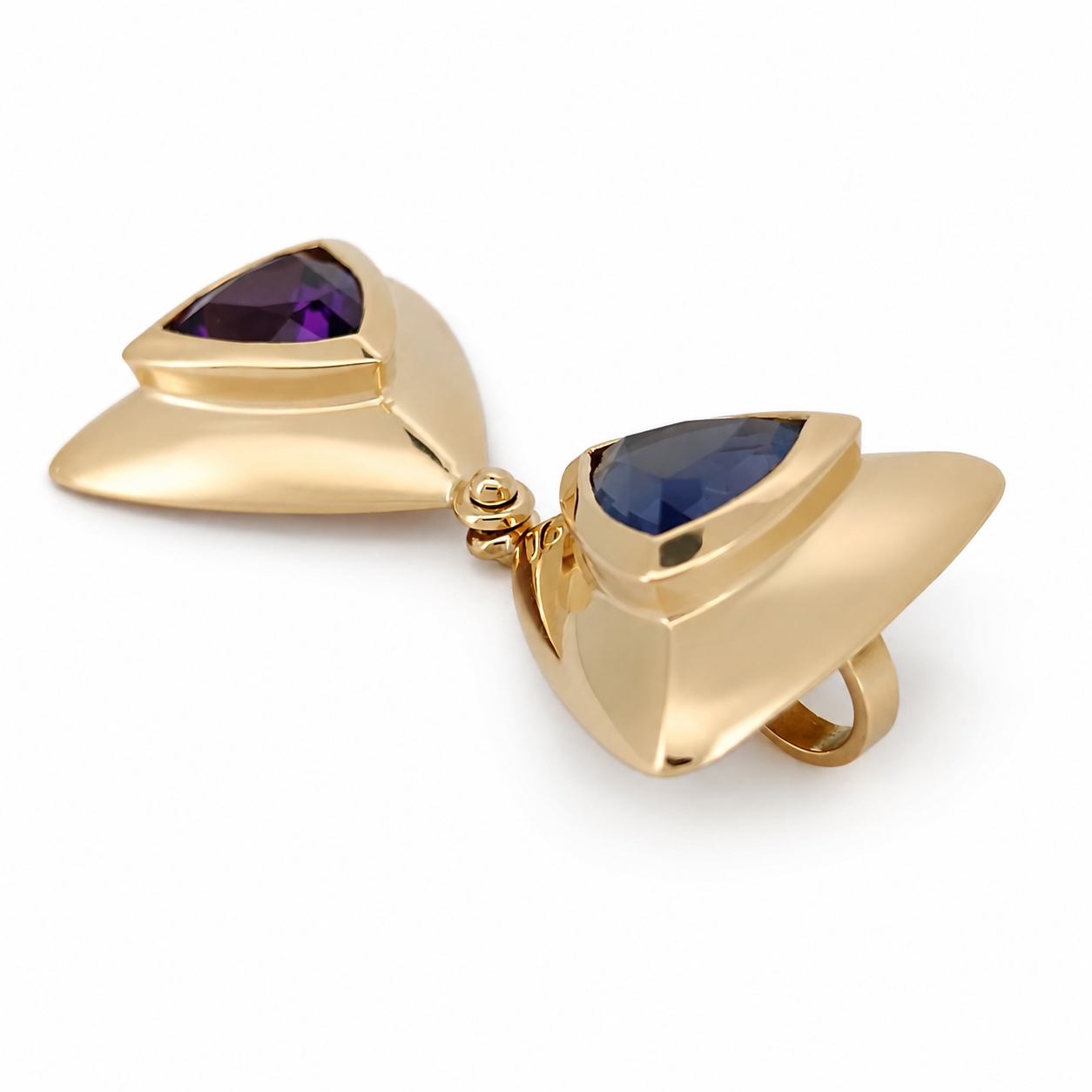 Ciondolo - 18 carati Oro giallo - 3.00ct. tw. Ametista - Tanzanite - Made in Italy - Handmade