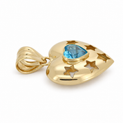 Ciondolo - 18 carati Oro giallo - 2ct. tw. Topazio - Made in Italy - HandMade