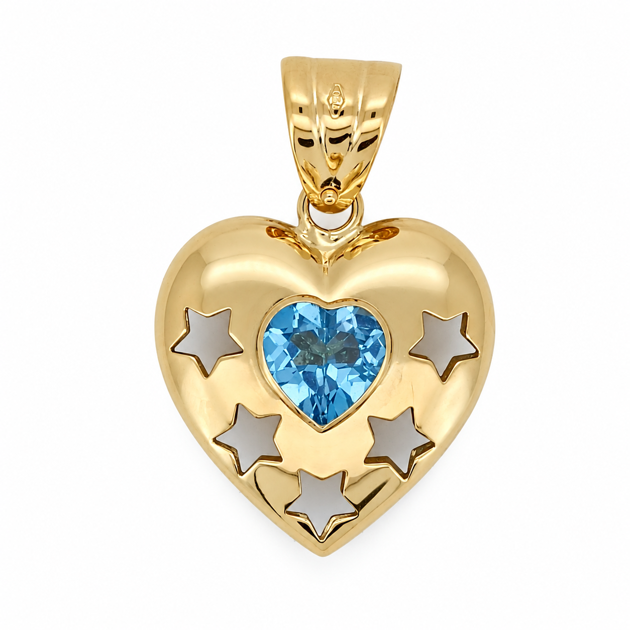 Ciondolo - 18 carati Oro giallo - 2ct. tw. Topazio - Made in Italy - HandMade