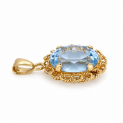 Ciondolo - 18 carati Oro giallo - 6ct. tw. Acquamarina - Made in Italy - HandMade
