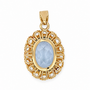 Ciondolo - 18 carati Oro giallo - 6ct. tw. Acquamarina - Made in Italy - HandMade