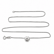 Collana con ciondolo - 18 carati Oro bianco - 0.02ct. tw. Diamante (Naturale) - Made in Italy - HandMade