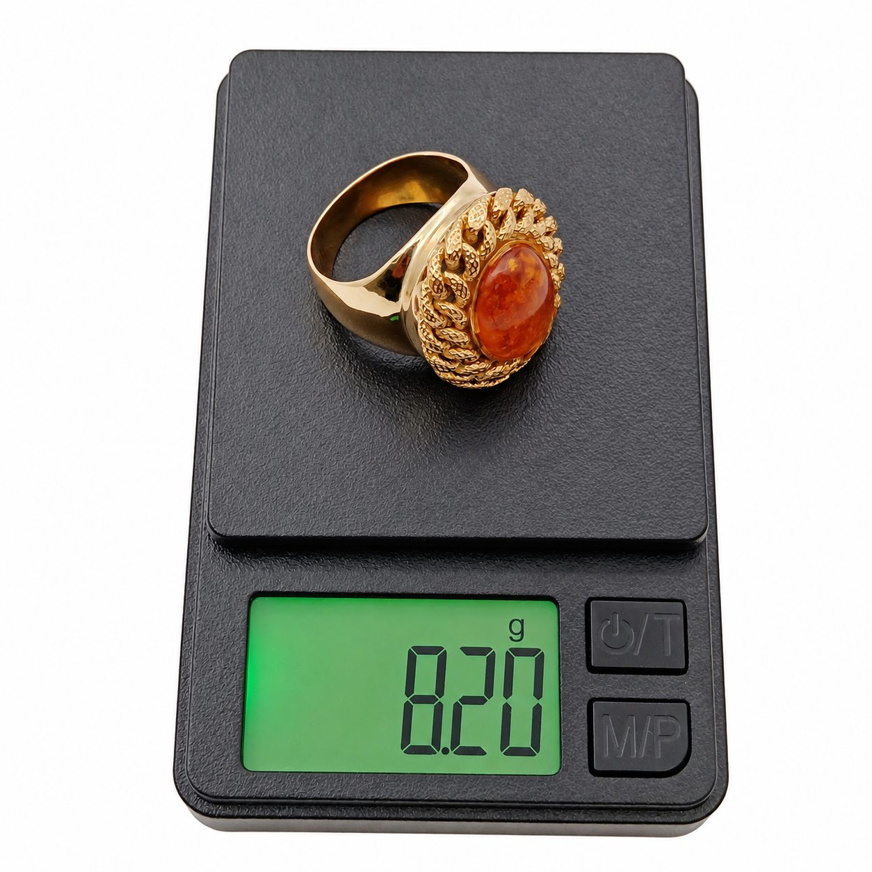 Anello - 18 carati Oro giallo - 3.00ct. tw. Ambra - Made in Italy - HandMade