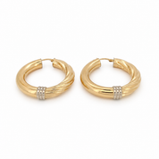 Earrings - 18 carat Yellow gold, White gold - Made in Italy - HandMade