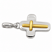 Ciondolo a croce - 18 carati Oro bianco, Oro giallo - Made in Italy - HandMade