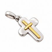 Ciondolo a croce - 18 carati Oro bianco, Oro giallo - Made in Italy - HandMade