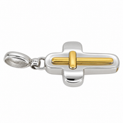 Ciondolo a croce - 18 carati Oro bianco, Oro giallo - Made in Italy - HandMade