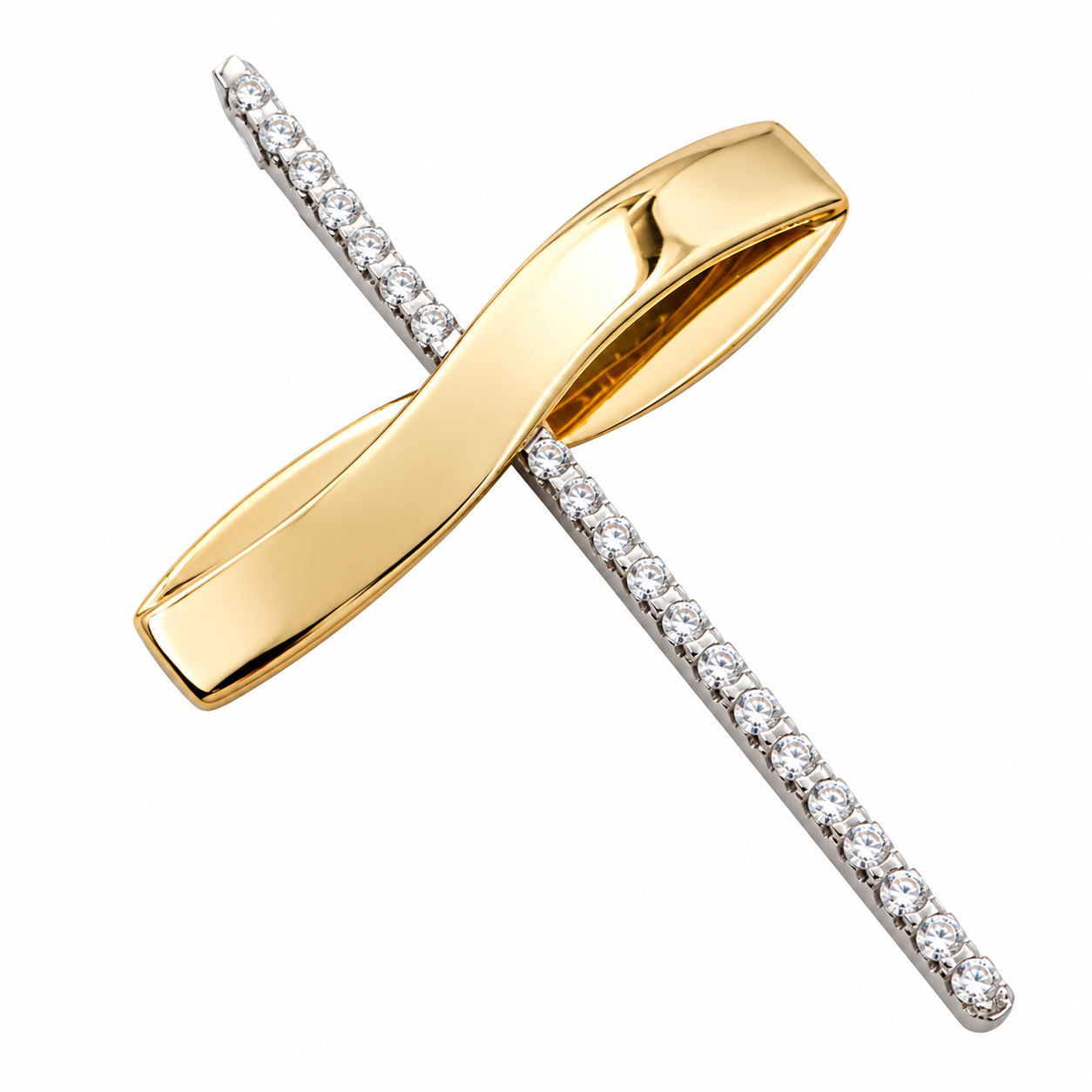 Ciondolo - 18 carati Oro giallo, Oro bianco - 0.65ct. tw. Diamante (Naturale) - Made in Italy - HandMade