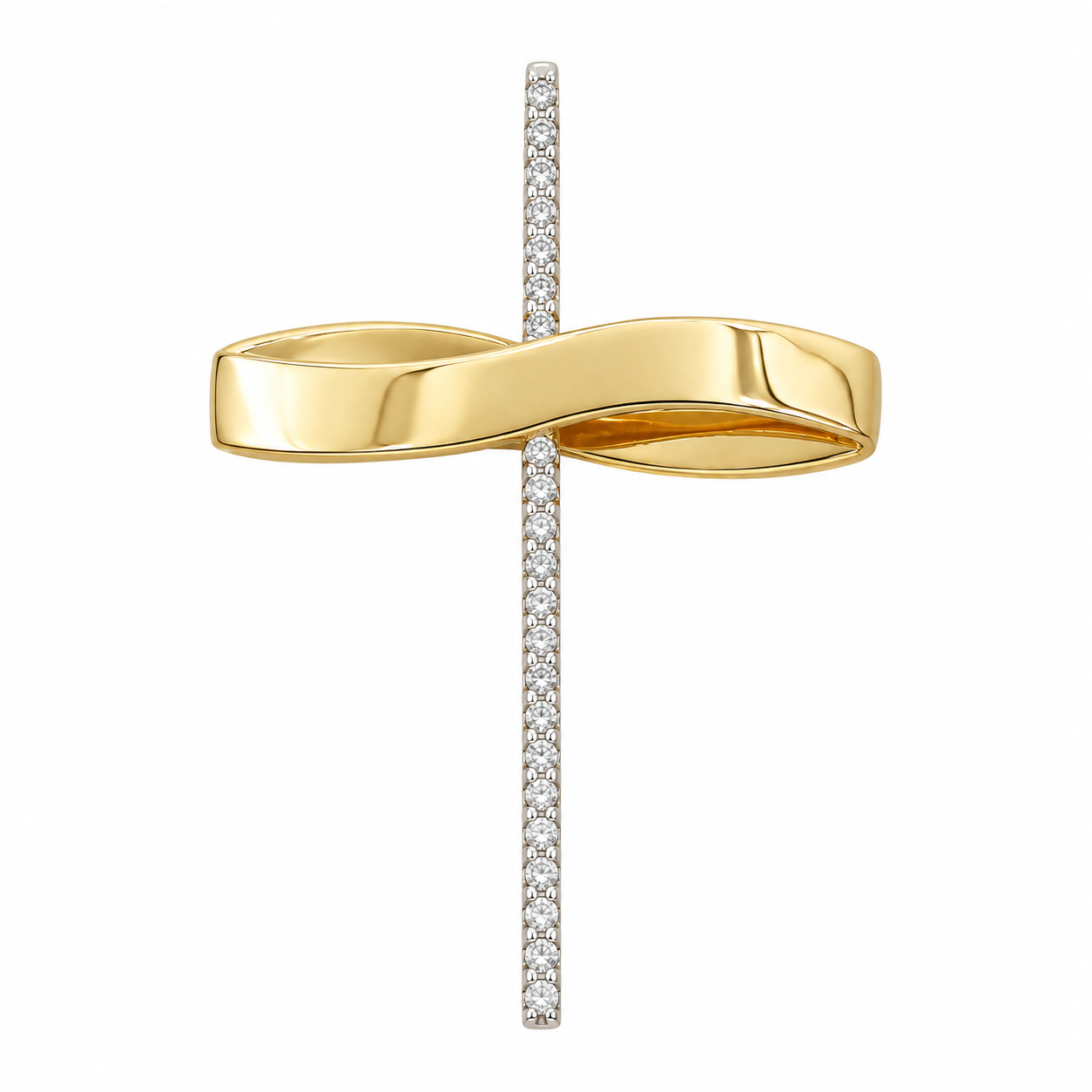 Ciondolo - 18 carati Oro giallo, Oro bianco - 0.65ct. tw. Diamante (Naturale) - Made in Italy - HandMade