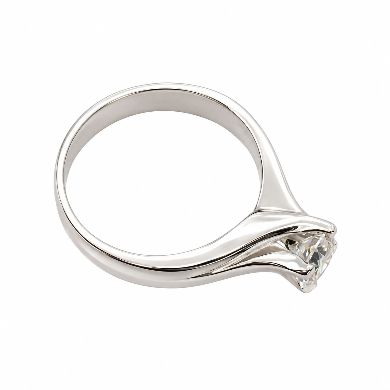 Anello - 18 carati Oro bianco - 0.80ct. tw. Diamante (Naturale) - Made in Italy - HandMade ?