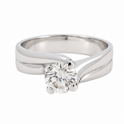 Anello - 18 carati Oro bianco - 0.80ct. tw. Diamante (Naturale) - Made in Italy - HandMade ?