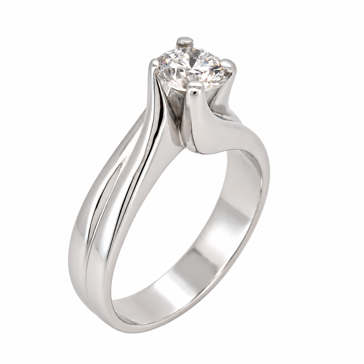 Anello - 18 carati Oro bianco - 0.80ct. tw. Diamante (Naturale) - Made in Italy - HandMade ?