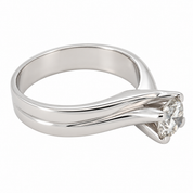 Anello - 18 carati Oro bianco - 0.80ct. tw. Diamante (Naturale) - Made in Italy - HandMade ?
