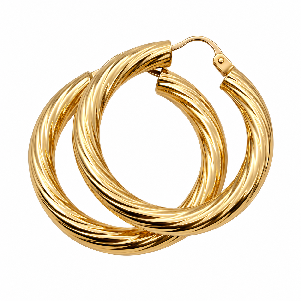 Earrings - 18 carat Yellow gold - Made in Italy - Handmade